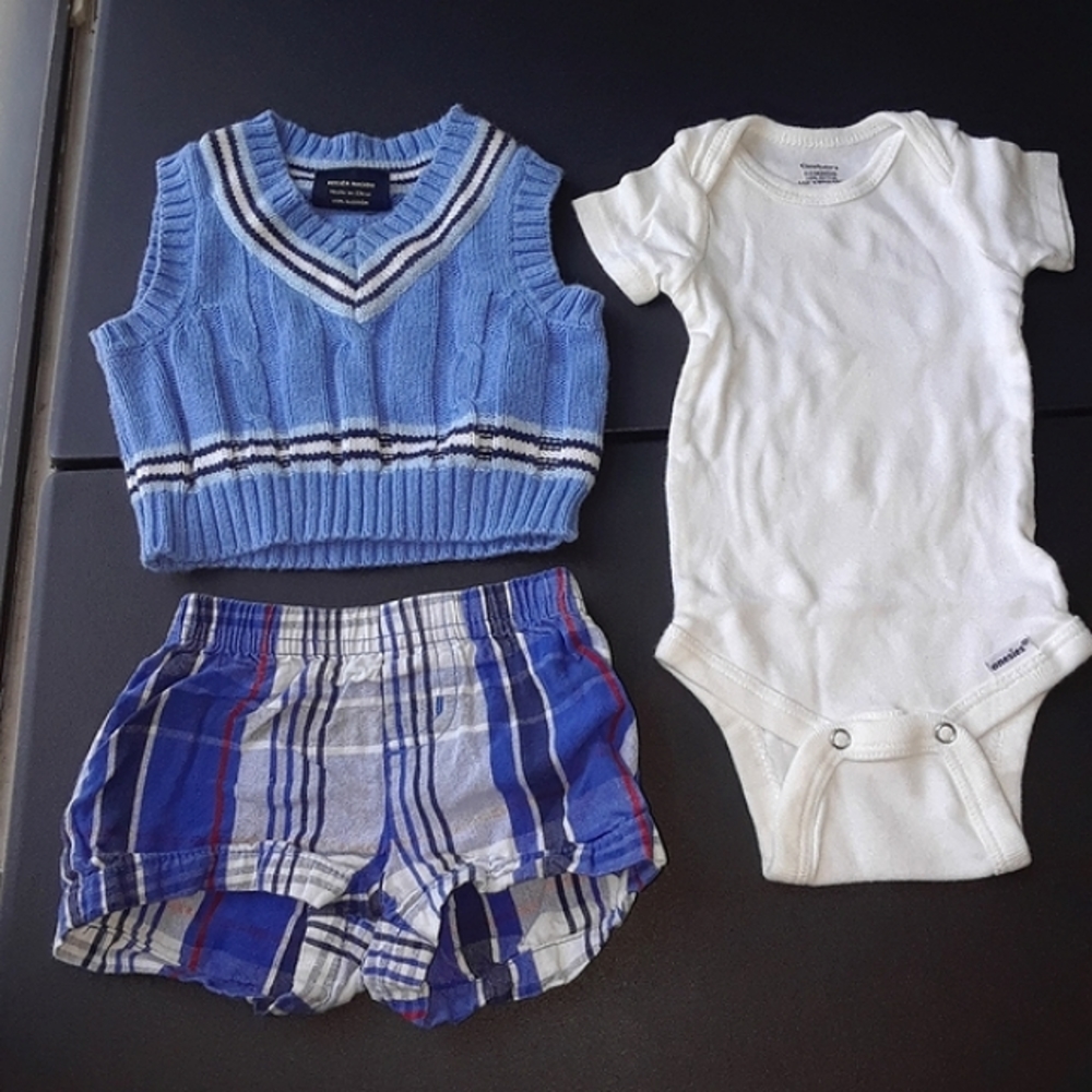 Boys Baby infant, Sweater-Onesie-shorts Set